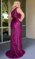 Primavera Couture 14075 - One Shoulder Beaded Sequin Evening Dress - view 4