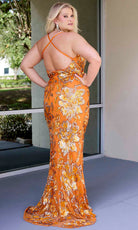 Primavera Couture 14076 - Sleeveless V-Neck Sequin Evening Gown - back view