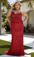 Primavera Couture 14078 - V-Neck Sequined Sleeveless Evening Gown