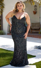 Primavera Couture 14078 - V-Neck Sequined Sleeveless Evening Gown - designer formal gown at Silhouette Dresses