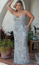 Primavera Couture 14078 - V-Neck Sequined Sleeveless Evening Gown - view 5