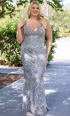 Primavera Couture 14078 - V-Neck Sequined Sleeveless Evening Gown - view 6