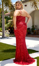 Primavera Couture 14078 - V-Neck Sequined Sleeveless Evening Gown - detail view