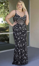 Primavera Couture 14079 - Sheer Sleeveless Sequined Evening Gown