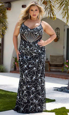 Primavera Couture 14079 - Sheer Sleeveless Sequined Evening Gown - view 5