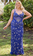 Primavera Couture 14079 - Sheer Sleeveless Sequined Evening Gown - view 6