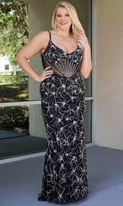 Primavera Couture 14079 - Sheer Sleeveless Sequined Evening Gown - designer formal gown at Silhouette Dresses