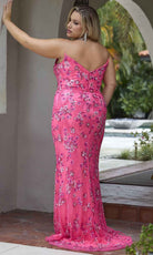 Primavera Couture 14080 - Elegant V-Neck Strapless Sequin Evening Gown