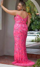 Primavera Couture 14080 - Elegant V-Neck Strapless Sequin Evening Gown - view 6