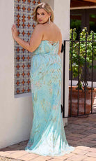 Primavera Couture 14081 - Strapless Scoop Neck Sequin Evening Gown - view 4