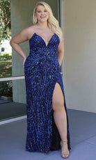 Primavera Couture 14083 - Strapless Sequin Sheath Evening Gown