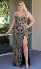 Primavera Couture 14083 - Strapless Sequin Sheath Evening Gown - back view