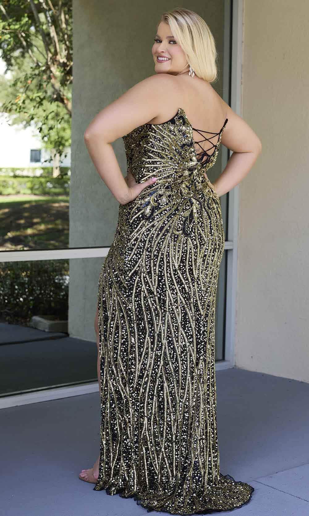 Primavera Couture 14083 - Strapless Sequin Sheath Evening Gown - detail view