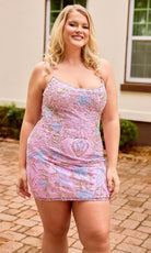 Primavera Couture 14090 - Colorful Beading Scoop Neck Cocktail Dress