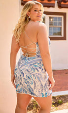 Primavera Couture 14096 - Paisley Beaded Scoop Cocktail Dress