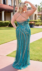 Primavera Couture 14101 - Spaghetti Strap Shimmering Applique Dress - Silhouette Dresses