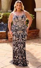 Primavera Couture 14102 - Paisley Beaded Scoop Neck Prom Dress