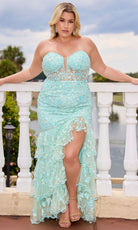 Primavera Couture 14105 - Strapless Tiered Ruffle Embellished Dress