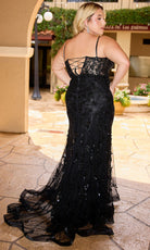 Primavera Couture 14106 - Floral Beaded Plunging V-Neck Dress