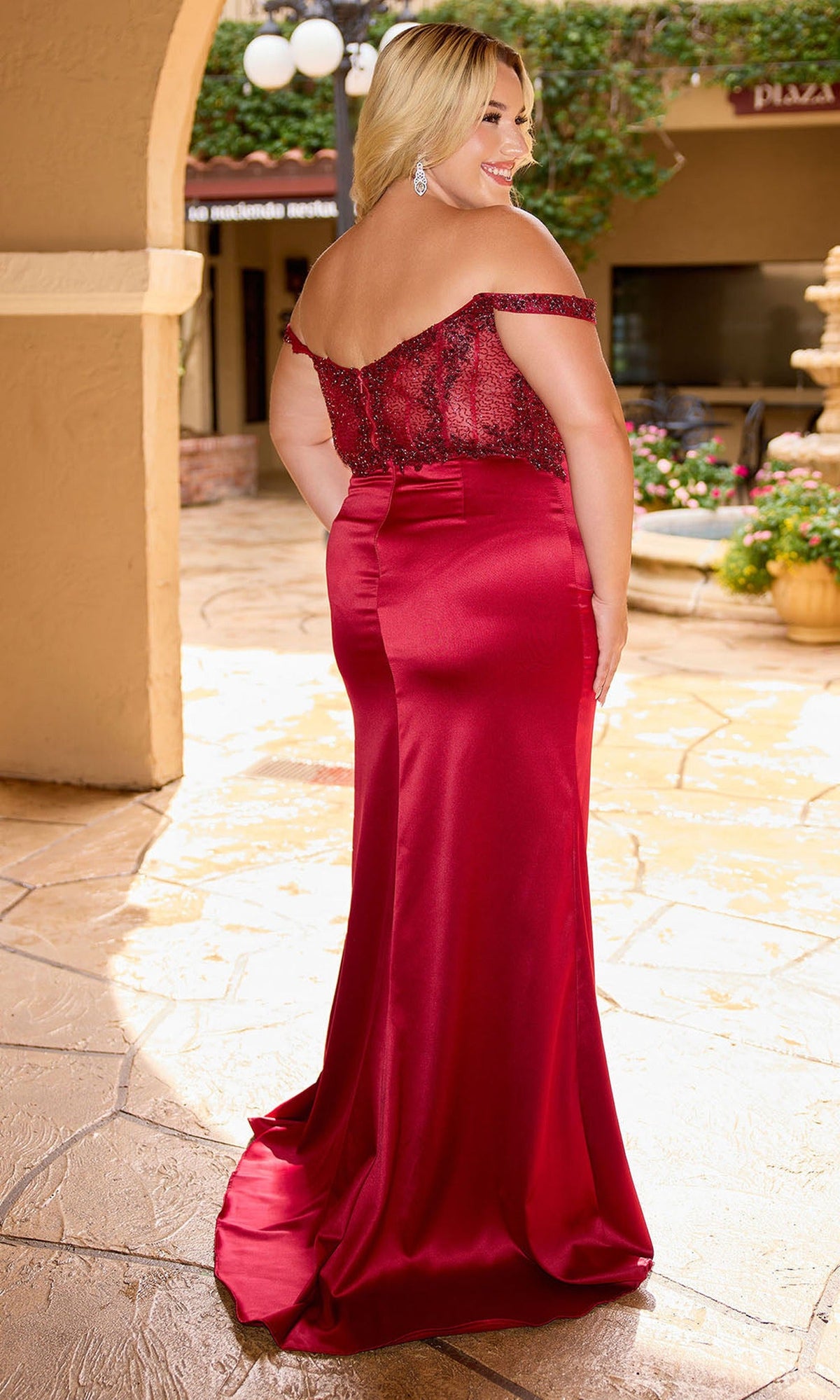 Primavera Couture 14107 - Off Shoulder Beaded Corset Dress