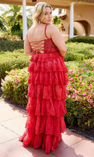 Primavera Couture 14110 - Tiered Floral Lace Evening Dress