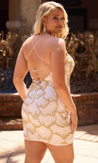 Primavera Couture 14115 - Scoop Neckline Floral Beaded Cocktail Dress