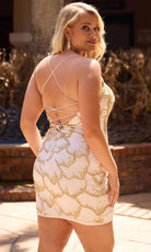 Primavera Couture 14115 - Scoop Neckline Floral Beaded Cocktail Dress - Silhouette Dresses