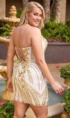 Primavera Couture 14121 - Swirl Beaded Sheath Plus Size Cocktail Dress