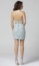 Primavera Couture - 3321 Beaded Two Piece Halter V-neck Sheath Dress - back view
