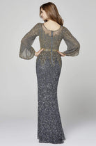 Primavera Couture - 3378 Embellished Bateau Sheath Dress - detail view