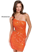 Primavera Couture - 3504 One Shoulder Side Cutout Dress