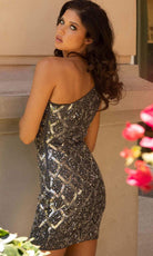 Primavera Couture - 3504 One Shoulder Side Cutout Dress - view 5