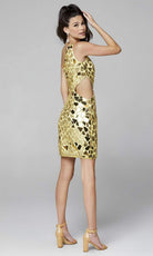 Primavera Couture - 3529 One Shoulder Cut Glass Cocktail Dress - back view