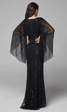 Primavera Couture - 3672 Sequined Long Bell Sleeve Sheath Dress - view 8