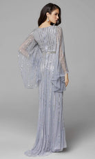 Primavera Couture - 3672 Sequined Long Bell Sleeve Sheath Dress - view 6