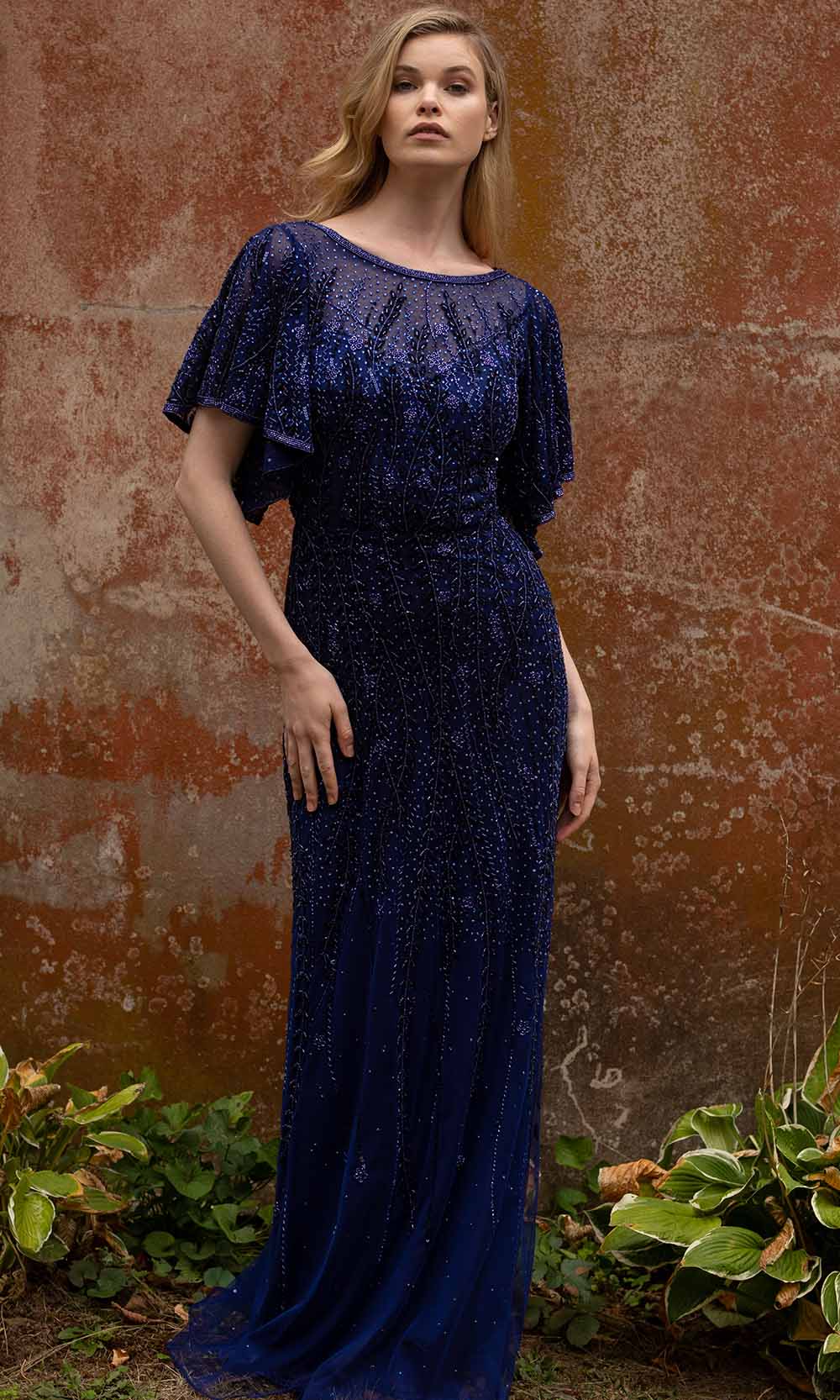 Primavera Couture - 3681 Embellished Bateau Neck Long Sheath Dress - view 5