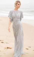 Primavera Couture 3681 - Trailing Beaded Evening Gown - detail view