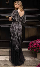 Primavera Couture 3681 - Trailing Beaded Evening Gown - back view