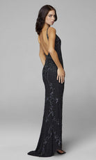 Primavera Couture - 3727 V-Neck Sleeveless High Slit Gown