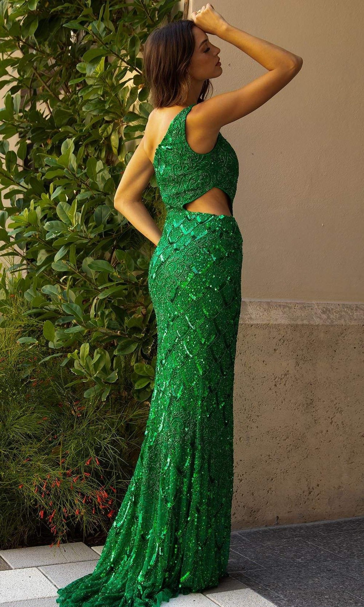 Primavera Couture - 3729 One Shoulder Asymmetrical Dress