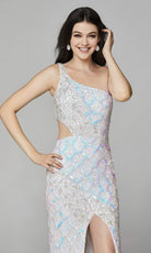 Primavera Couture - 3729 One Shoulder Asymmetrical Dress