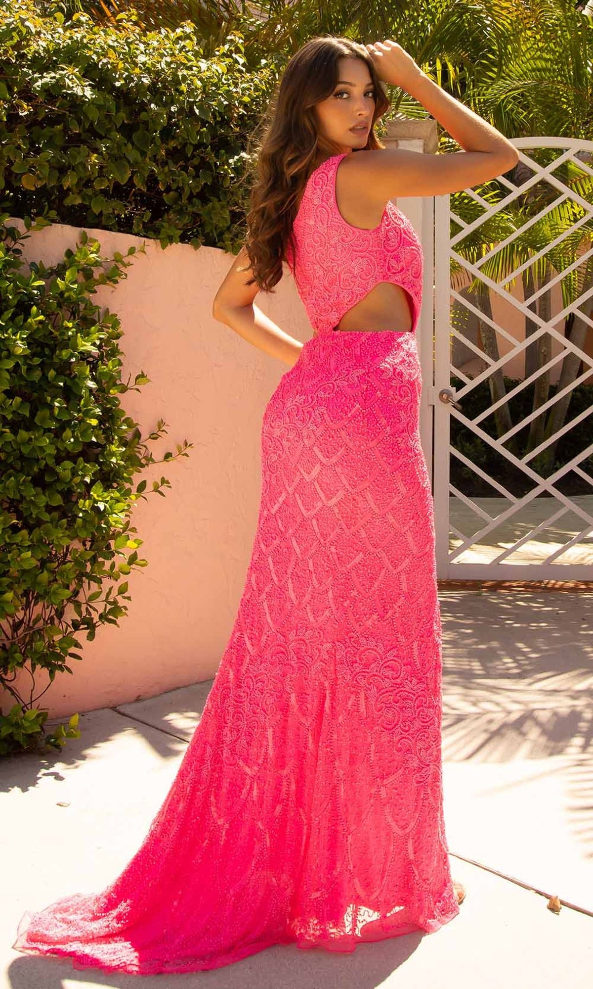 Primavera Couture - 3729 One Shoulder Asymmetrical Dress