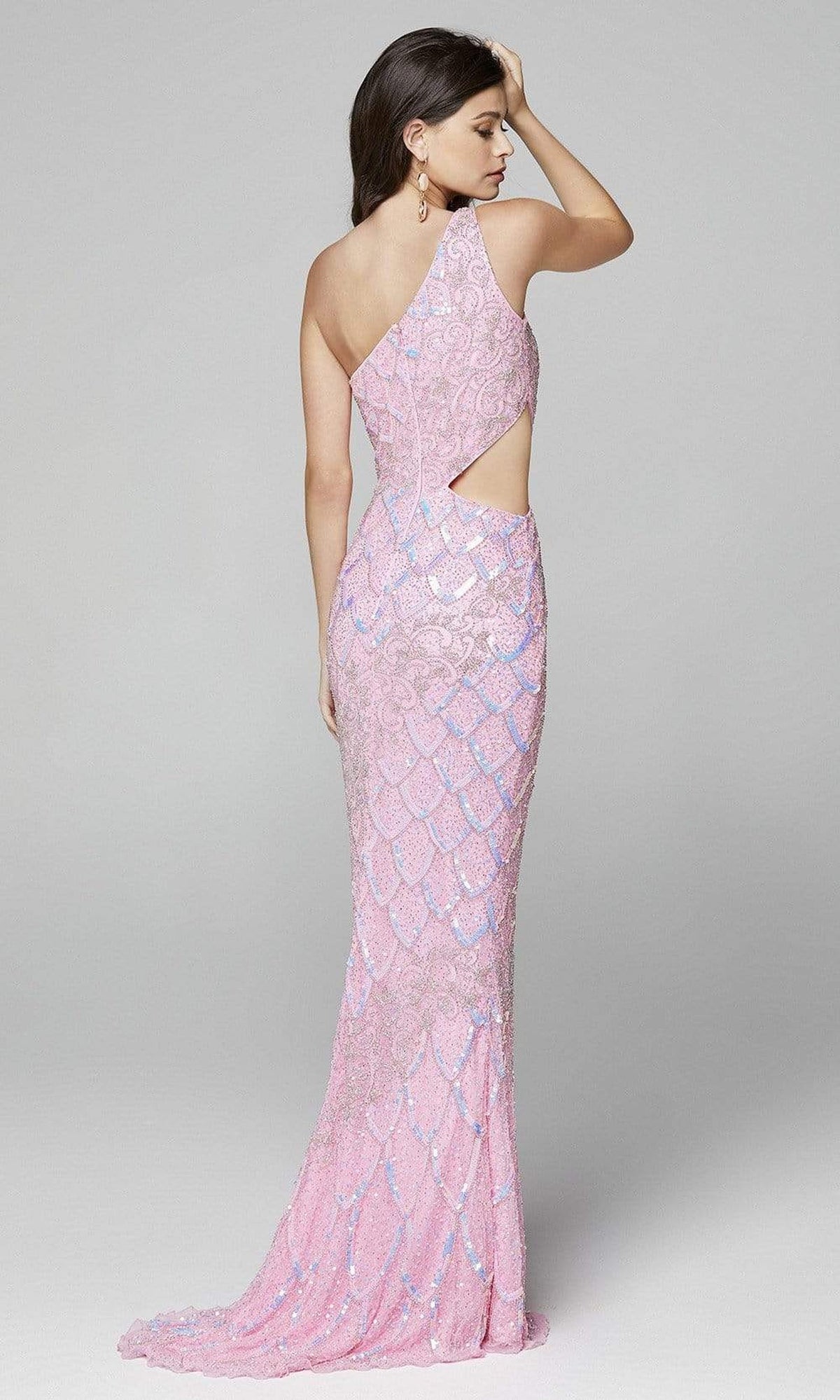 Primavera Couture - 3729 One Shoulder Asymmetrical Dress