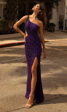 Primavera Couture - 3729 One Shoulder Asymmetrical Dress