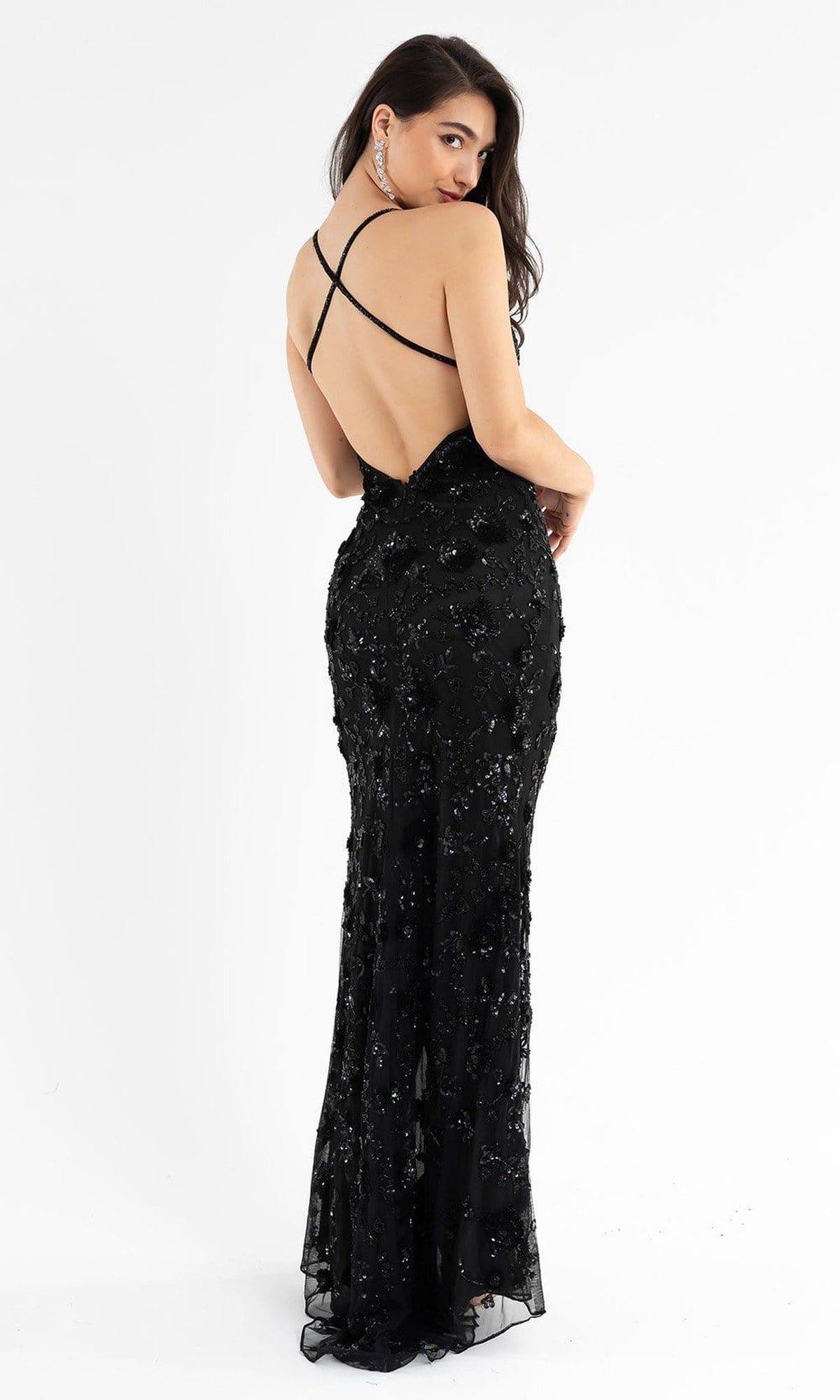 Primavera Couture - 3731 Sleeveless Plunging V-Neck Dress