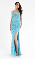 Primavera Couture - 3731 Sleeveless Plunging V-Neck Dress