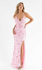 Primavera Couture - 3731 Sleeveless Plunging V-Neck Dress
