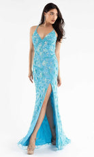 Primavera Couture - 3731 Sleeveless Plunging V-Neck Dress