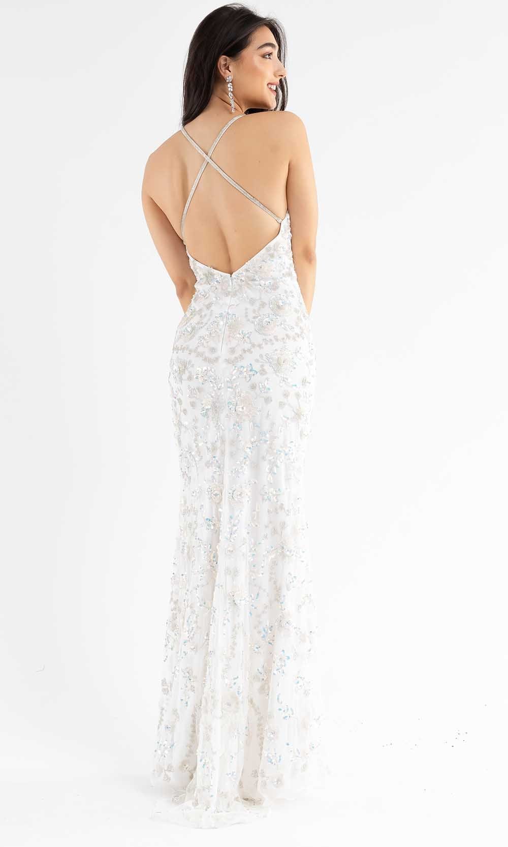 Primavera Couture - 3731 Sleeveless Plunging V-Neck Dress - view 7