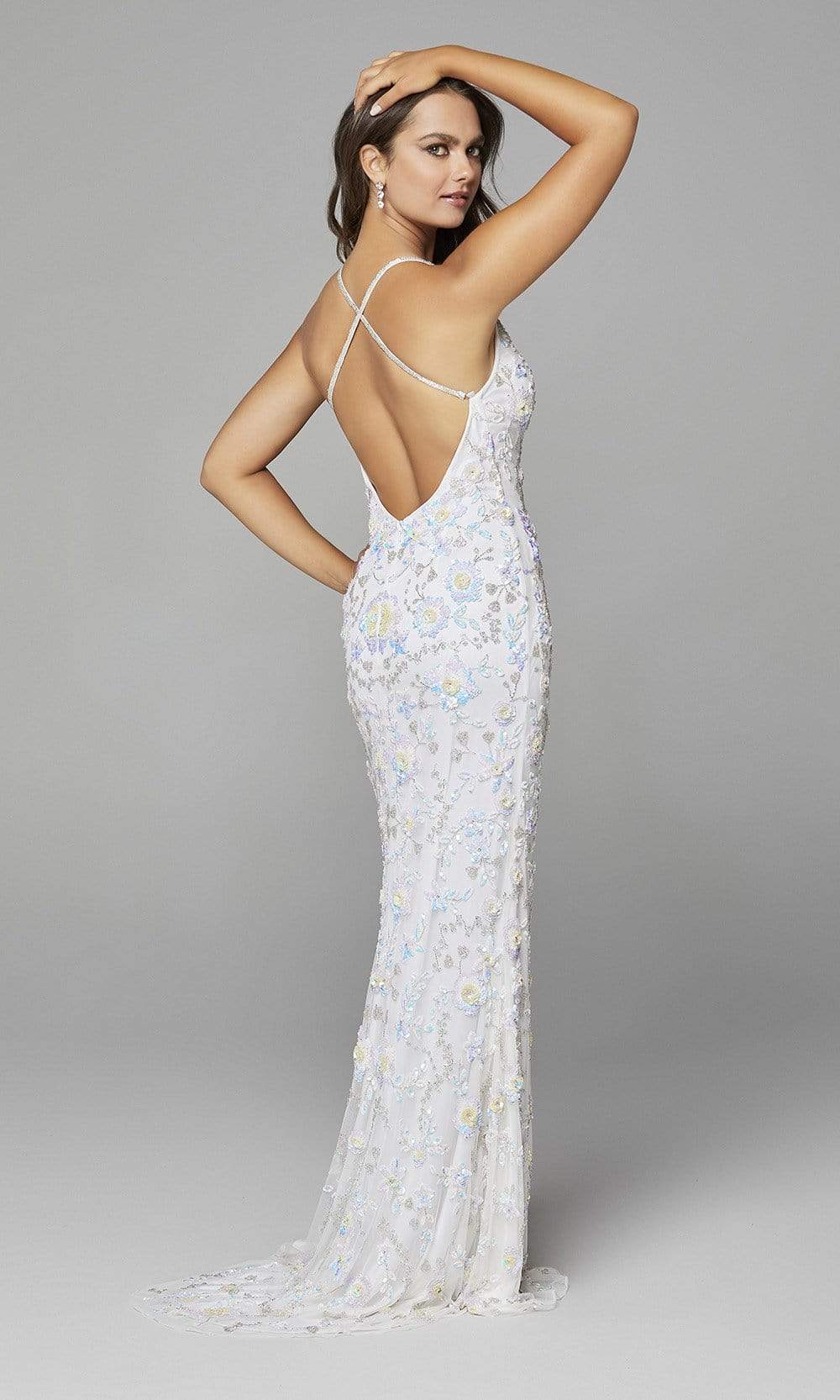 Primavera Couture - 3731 Sleeveless Plunging V-Neck Dress - view 9